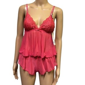 BCBGeneration Feeling Flawless 2 Piece Set Geranium Intimates Lingerie Medium